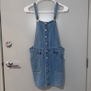 Denim dress overalls